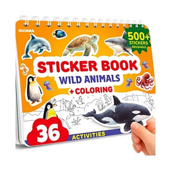 QUOKKA Sticker Book for Kids Ages 3-5, Draw and Stick Activity Book with 500+ Stickers