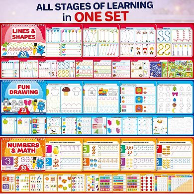 QUOKKA Tracing Books for Kids Ages 3-5 - Writing Practice Workbook with Markers