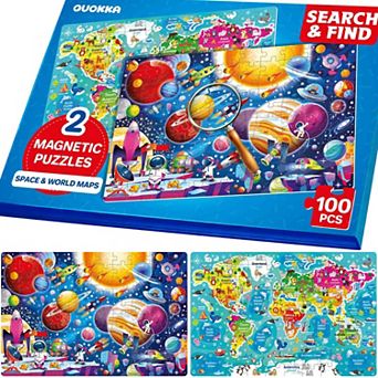 QUOKKA Magnetic Puzzles for Kids Ages 4-6 100 pc Magnetic Puzzle Book for Toddlers 3-5