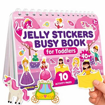 QUOKKA Jelly Sticker Books for Toddlers 1-3, 40+ Large Thick Reusable Stickers, Waterproof Washable