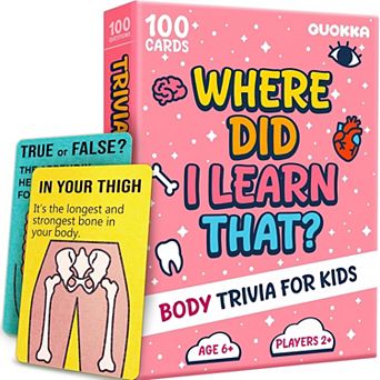 QUOKKA Trivia Games for Kids Fun Card Game for Family Game Night Educational Trivia Cards