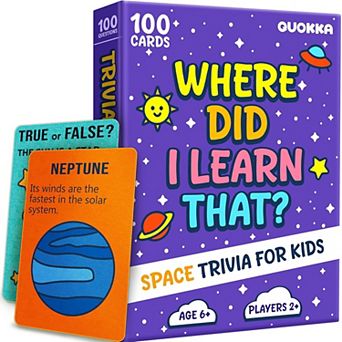 QUOKKA Trivia Games for Kids Fun Card Game for Family Game Night Educational Trivia Cards