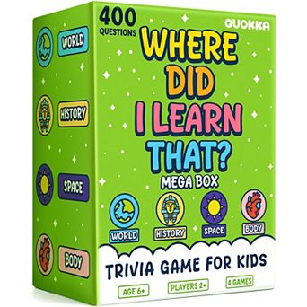 QUOKKA Trivia Games for Kids Fun Card Game for Family Game Night Educational Trivia Cards