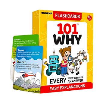 QUOKKA 101 WHY Flash Cards for Kids Ages 4-8, Educational Science, Nature and Space Game