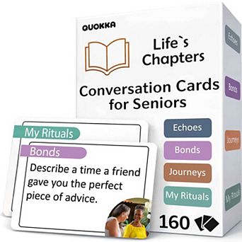 QUOKKA Memory and Conversation Cards for Seniors Phrase Matching Game and Conversation Cards