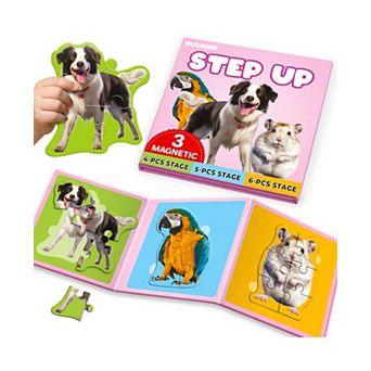 QUOKKA Step Up Magnetic Puzzles for Toddlers 1-3, Animal Puzzle Set in One Book