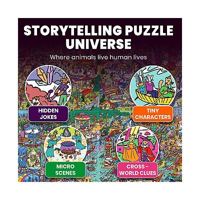 QUOKKA 1000 Piece Puzzle for Adults Set of 4, Four Kingdoms Saga
