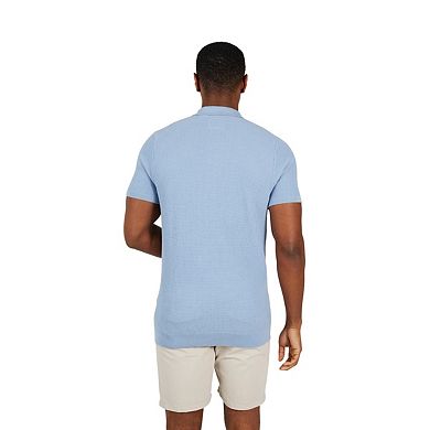 Brave Soul Mens Knitted 3 Button Placket Polo Shirt