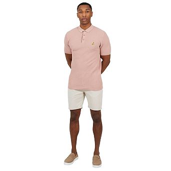 Brave Soul Mens Knitted 3 Button Placket Polo Shirt
