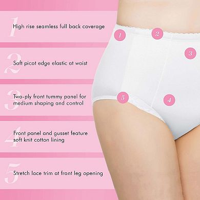Exquisite Form Control Top Slimming Body Shaper Panties, Medium Control, Lace, 2-Pack - 51070261