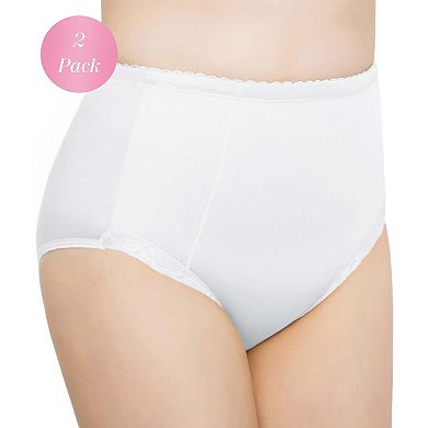 Exquisite Form Control Top Slimming Body Shaper Panties, Medium Control, Lace, 2-Pack - 51070261