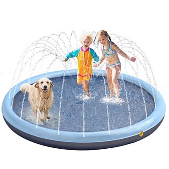 Splash Pad for Dogs & Kids - Anti-Slip Dog Pool for Large Dogs, Dog Water Outdoor Summer Toys
