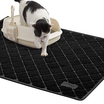 Cat Litter Box Mat with Textured Backing, Easy Clean, Less Waste, Ideal for Indoor Cats and Kittens