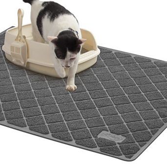 Cat Litter Box Mat with Textured Backing, Easy Clean, Less Waste, Ideal for Indoor Cats and Kittens