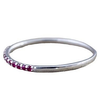 Wedding Band Cubic Zirconia Half Eternity Stackable Engagement Ring