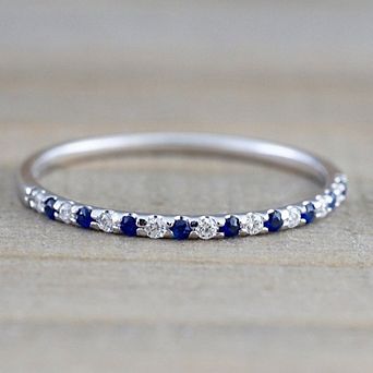 Wedding Band Cubic Zirconia Half Eternity Stackable Engagement Ring