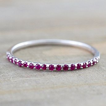 Wedding Band Cubic Zirconia Half Eternity Stackable Engagement Ring