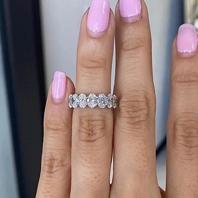 Women Cubic Zirconia Eternity Engagement Wedding Band Ring