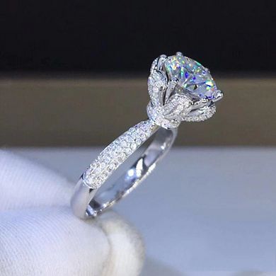 White Gold-Plated Side-Stone Cubic Zirconia Engagement Rings