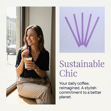 6 Pcs Plastic Solid Color Straws, Long Drinking Straws for 40 oz Tumbler, Dishwasher Safe Straws