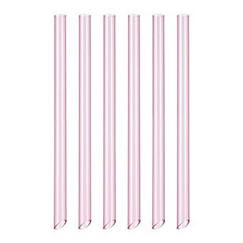 6 pc Plastic Solid Color Straws, Long Drinking Straws for 40 oz Tumbler, Dishwasher Safe Straws