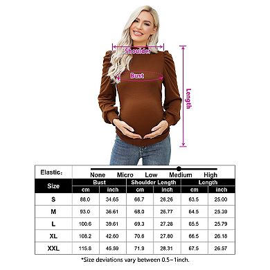 Women's Maternity Long Sleeve Mock Neck Lightweight Pullover Sweater