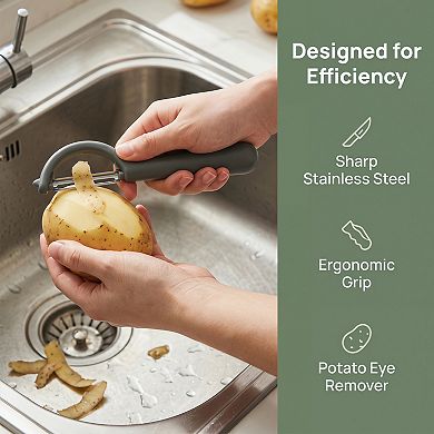 Plastic Apple Peeler, Durable Potato Peeler with Ergonomic Handle for Kitchen