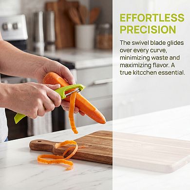 Plastic Vegetable Peeler with Comfortable Ergonomic Handle - Durable Tool for Kitchen Use
