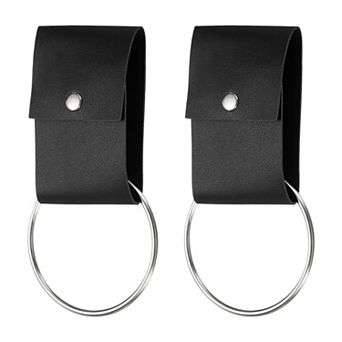 2 pc Towel Ring Holder with Loop, Kitchen Bathroom Dish Towels Holder Leather Oven Door Hanger