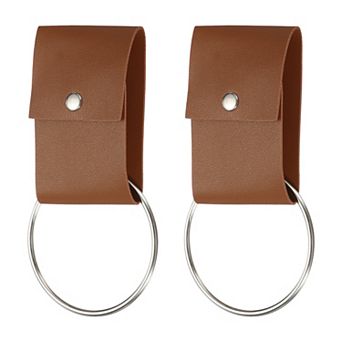 2 pc Towel Ring Holder with Loop, Kitchen Bathroom Dish Towels Holder Leather Oven Door Hanger