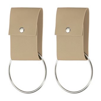 2 pc Towel Ring Holder with Loop, Kitchen Bathroom Dish Towels Holder Leather Oven Door Hanger