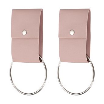 2 pc Towel Ring Holder with Loop, Kitchen Bathroom Dish Towels Holder Leather Oven Door Hanger