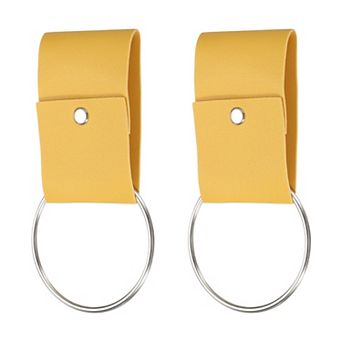 2 pc Towel Ring Holder with Loop, Kitchen Bathroom Dish Towels Holder Leather Oven Door Hanger