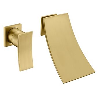 SUMERAIN Wall Mount Lefthand Waterfall Tub Faucet Set, Bathtub Filler Single Handle, High Flow Rate