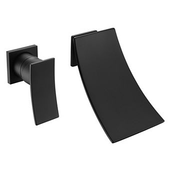 SUMERAIN Wall Mount Lefthand Waterfall Tub Faucet Set, Bathtub Filler Single Handle, High Flow Rate