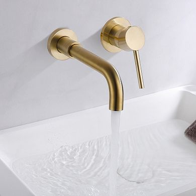 SUMERAIN Wall Mounted Vessel Bathroom Sink Faucet, Single Handle with Brass Rough-in Valve