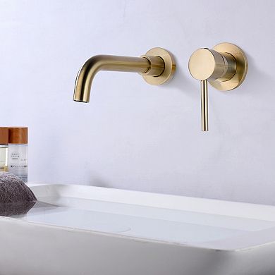 SUMERAIN Wall Mounted Vessel Bathroom Sink Faucet, Single Handle with Brass Rough-in Valve
