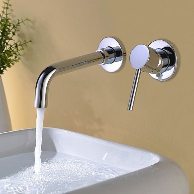 SUMERAIN Wall Mounted Vessel Bathroom Sink Faucet, Single Handle with Brass Rough-in Valve