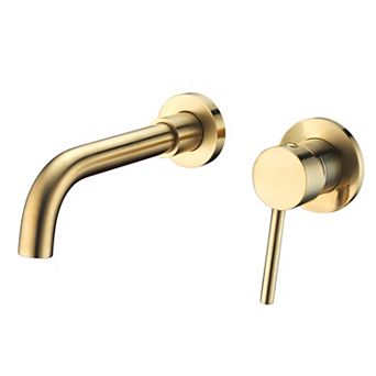 SUMERAIN Wall Mounted Vessel Bathroom Sink Faucet, Single Handle with Brass Rough-in Valve