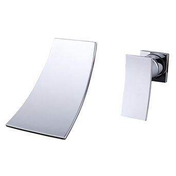 SUMERAIN Wall Mount Bathroom Waterfall Tub Faucet Set, Bathtub Filler Single Handle, High Flow Rate