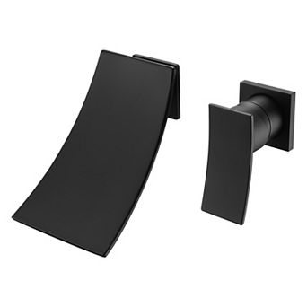 SUMERAIN Wall Mount Bathroom Waterfall Tub Faucet Set, Bathtub Filler Single Handle, High Flow Rate
