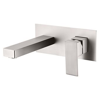 SUMERAIN Wall-Mounted Bathroom Faucet, Two-Hole Single-Handle Modern Bathroom Faucet, Solid Brass