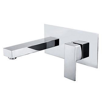 SUMERAIN Wall-Mounted Bathroom Faucet, Two-Hole Single-Handle Modern Bathroom Faucet, Solid Brass
