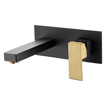 SUMERAIN Wall-Mounted Bathroom Faucet, Two-Hole Single-Handle Modern Bathroom Faucet, Solid Brass