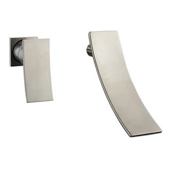 SUMERAIN Lefthand Wall Mounted Bathroom Sink Faucet,Two-Hole Waterfall Bathroom Faucet, Sleek Design