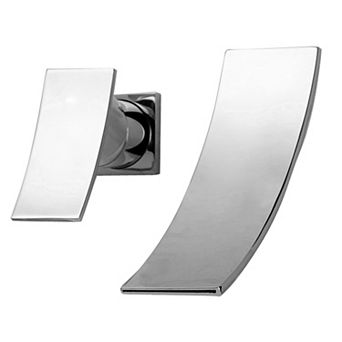 SUMERAIN Lefthand Wall Mounted Bathroom Sink Faucet,Two-Hole Waterfall Bathroom Faucet, Sleek Design