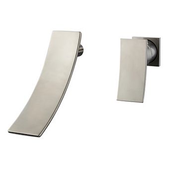 SUMERAIN Wall Mounted Bathroom Sink Faucet, Two-Hole Waterfall Bathroom Faucet, Sleek Design