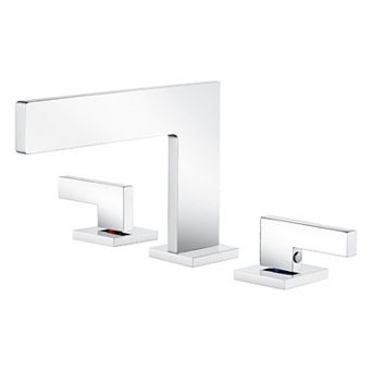 SUMERAIN Widespread Bathroom Sink Faucet, 8 Inch Waterfall 2 Lever Handle with Brass Rough-in Valve