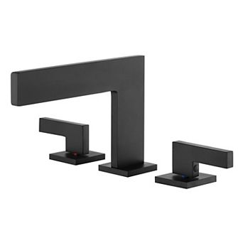 SUMERAIN Widespread Bathroom Sink Faucet, 8 Inch Waterfall 2 Lever Handle with Brass Rough-in Valve