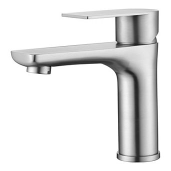 SUMERAIN Single Hole Bathroom Sink Faucet, Modern 304 Stainless Steel Lead-Free Vanity Sink Faucet